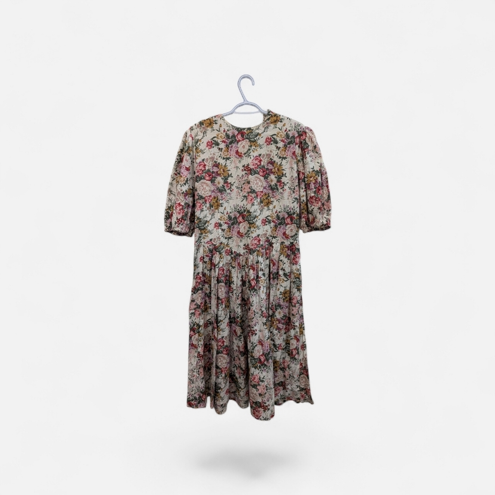 ✨ Vintage Floral Cottagecore Prairie Dress – PTP 19.5" ✨